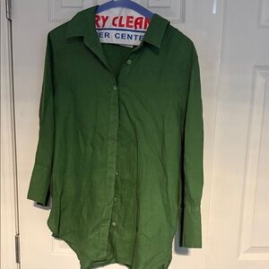 Chico's Forest Green Button-Up Blouse